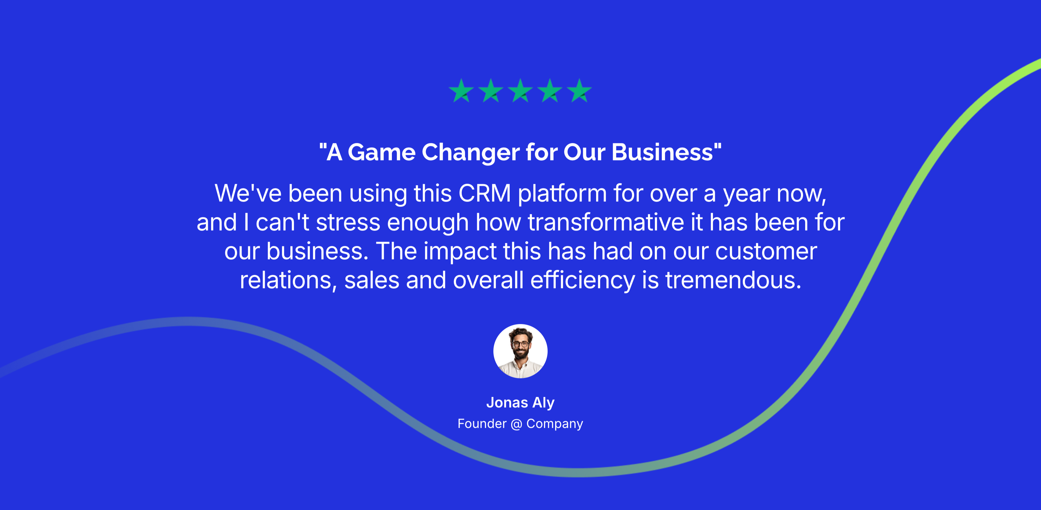A Game Changer Single Testimonial — Testimonial section from Zubuz
