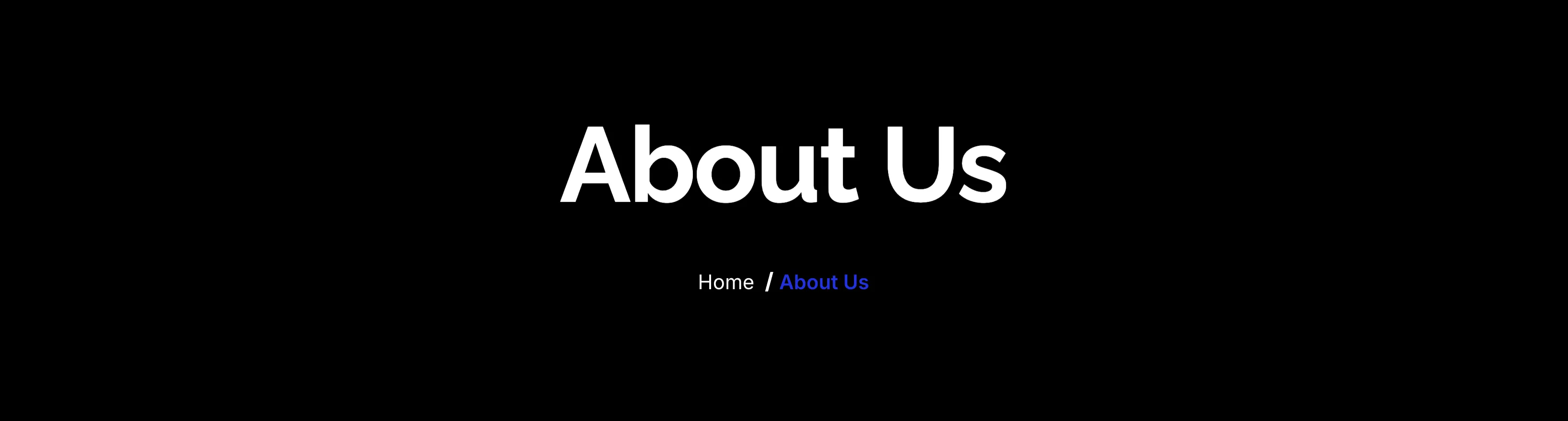 About Us Minimal Page Hero — Hero section from Zubuz