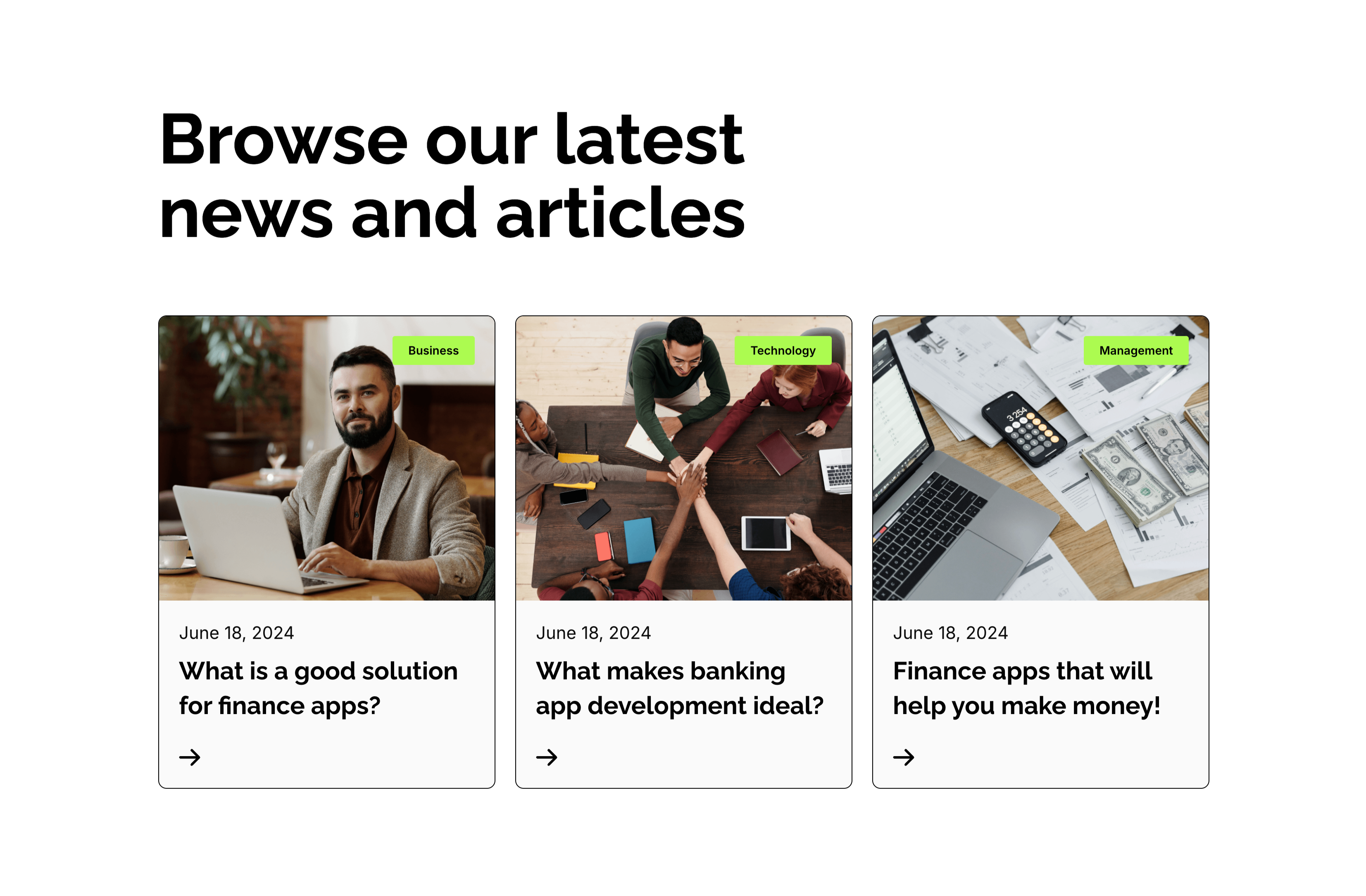 Browse Our Latest News Blog Cards — Content section from Zubuz