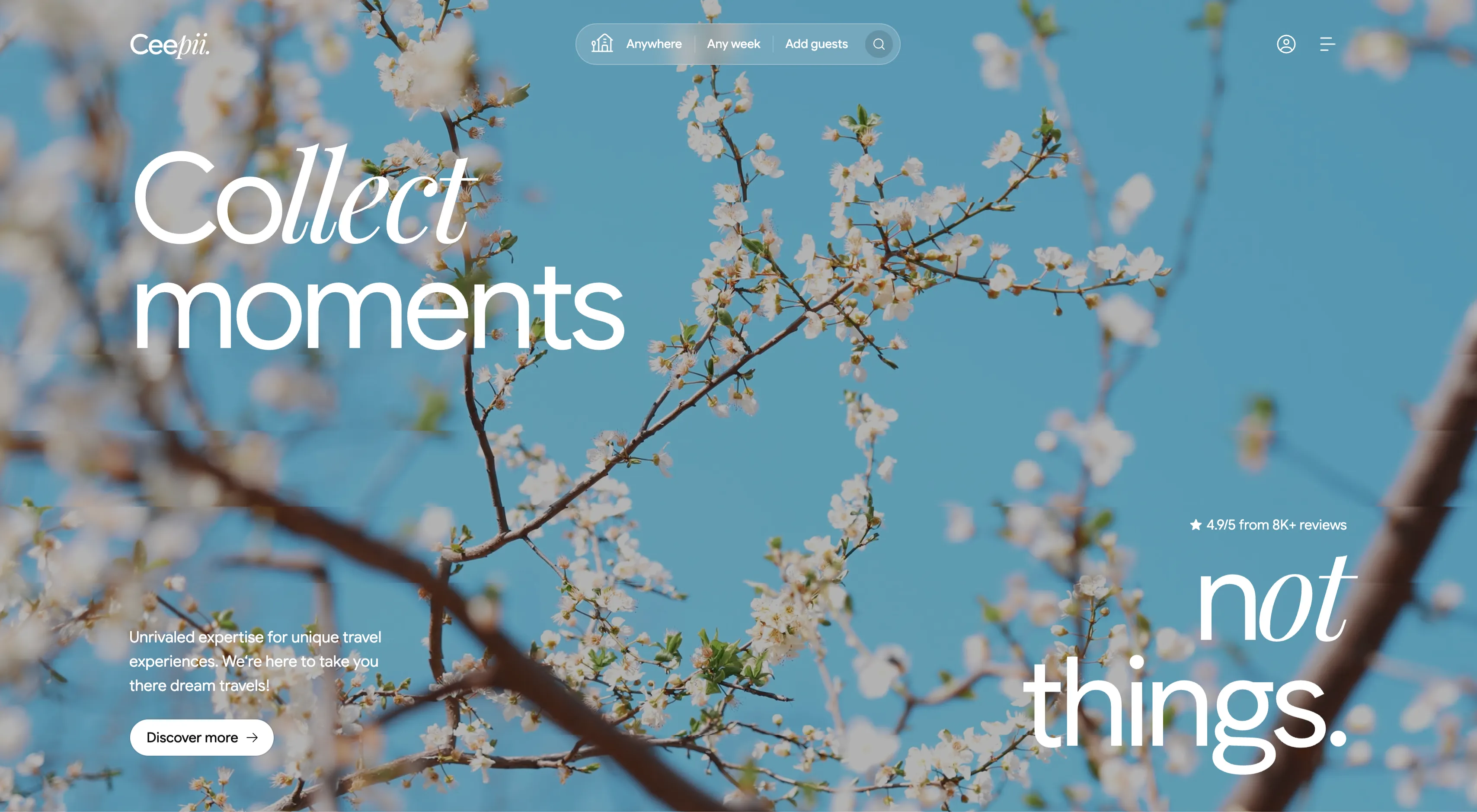 Ceepii Full-Bleed Photo Hero With Search Bar — Hero section from Ceepii-nextjs-template