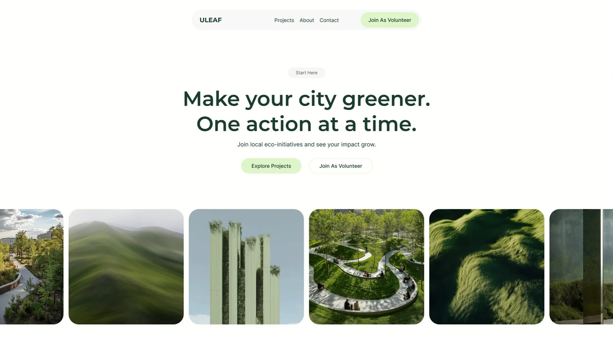 Eco Hero With Image Carousel — Hero section from Behance