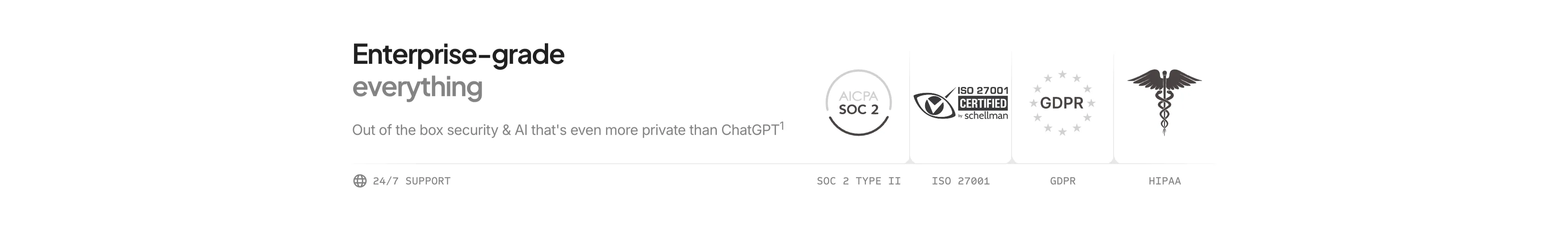 Enterprise-Grade Security Strip — Content section from Clickup