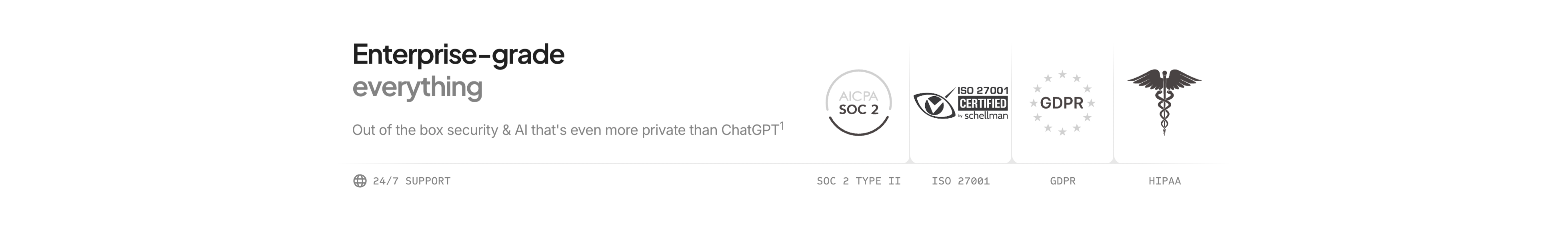 Enterprise-Grade Security Strip — Content section from Clickup
