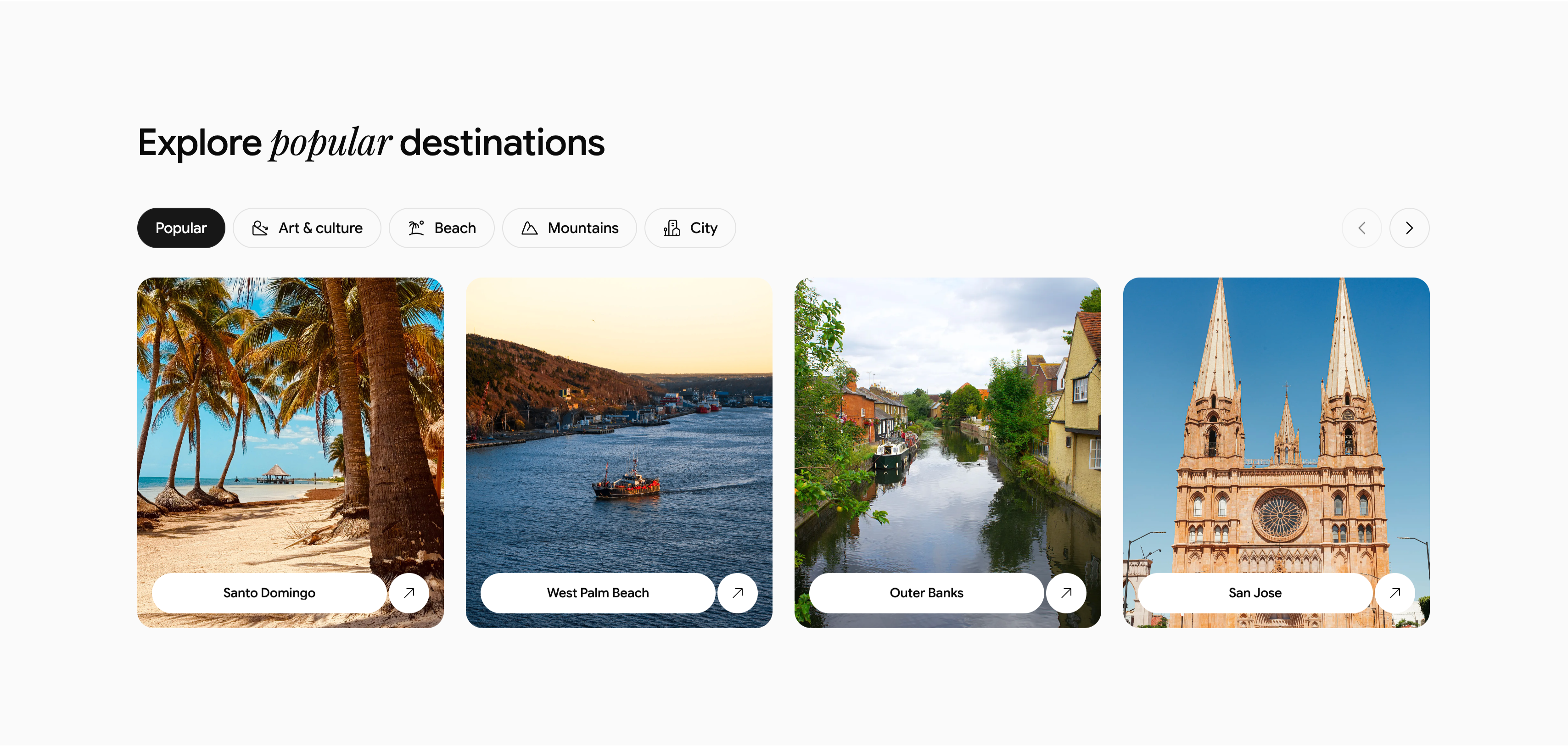 Explore Popular Destinations Carousel With Tabs — Carousel section from Ceepii-nextjs-template