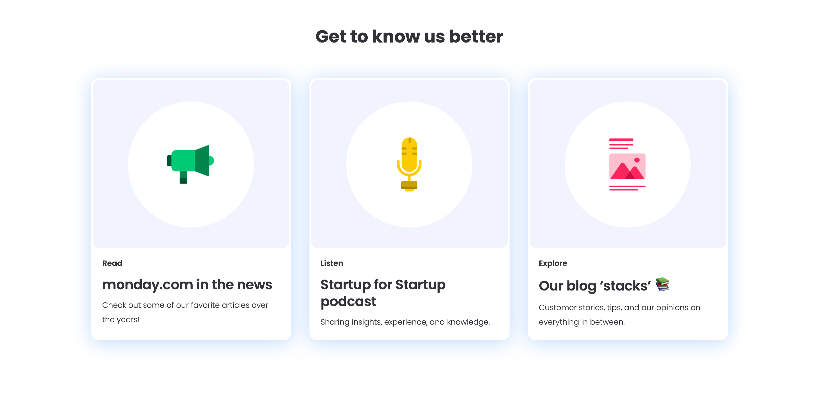 Get To Know Us Better Resource Cards — Features section from Monday