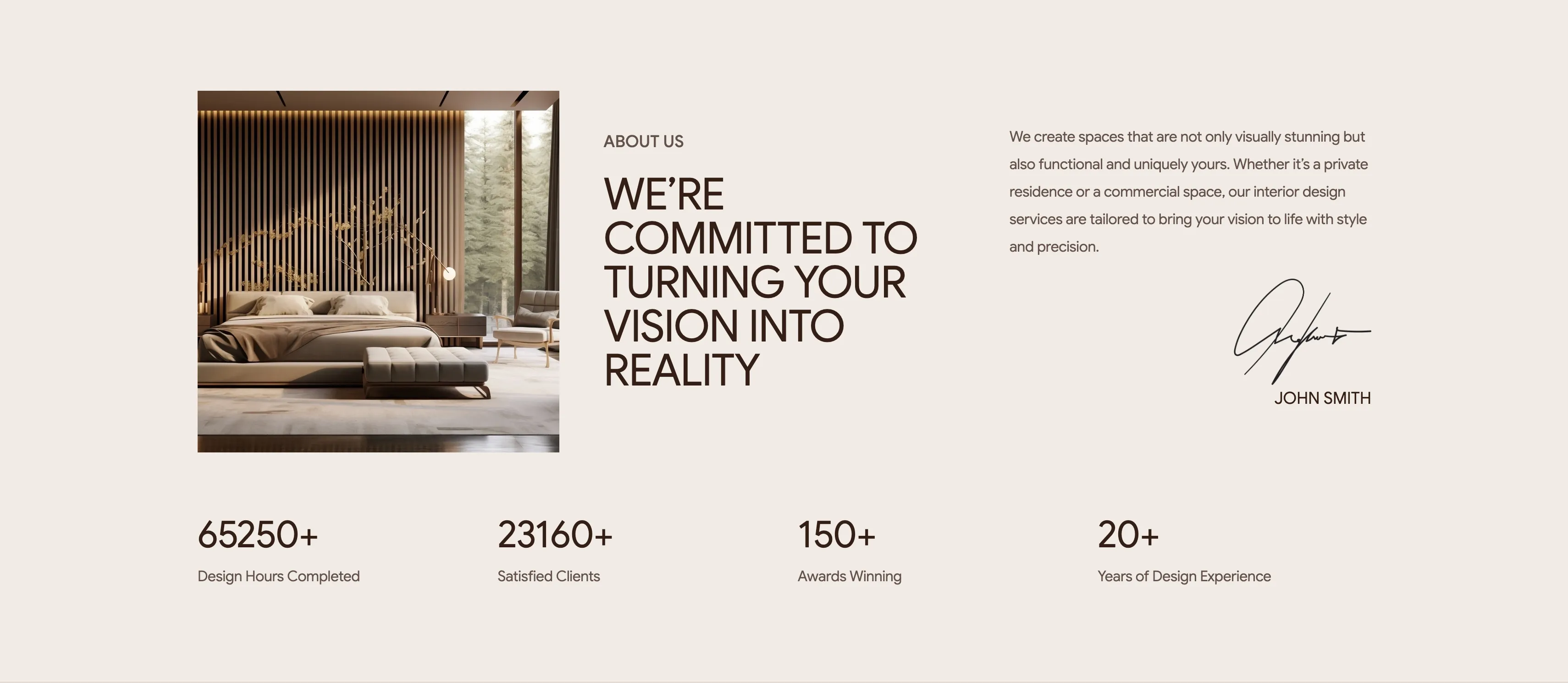 Intrio About Section With Stat Counters — Stats section from Madebydesignesia
