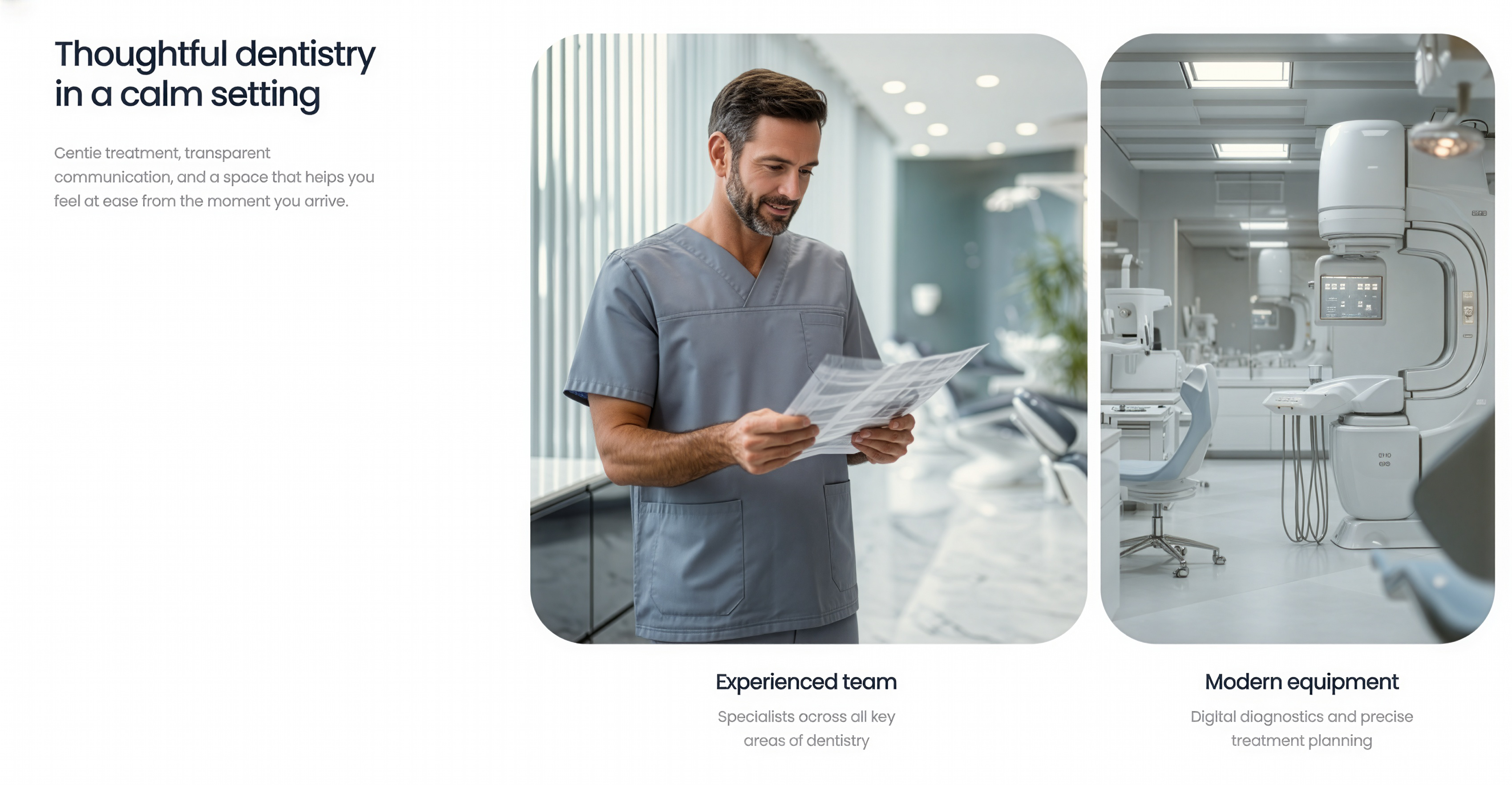 Intro Text with Image Cards — Content section from Behance