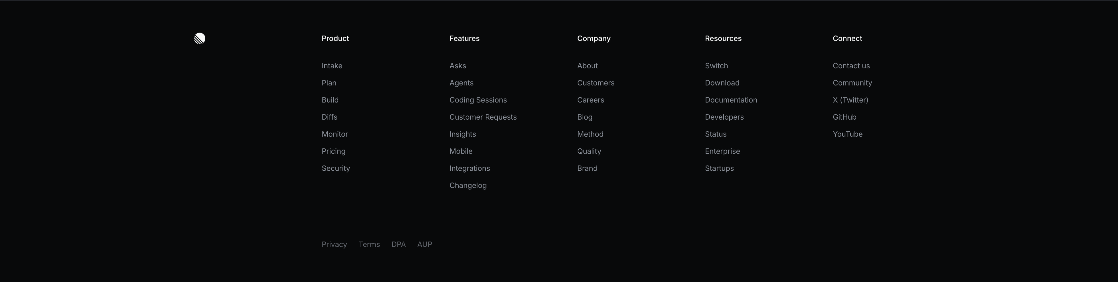 Linear Multi-Column Footer — Footer section from Linear
