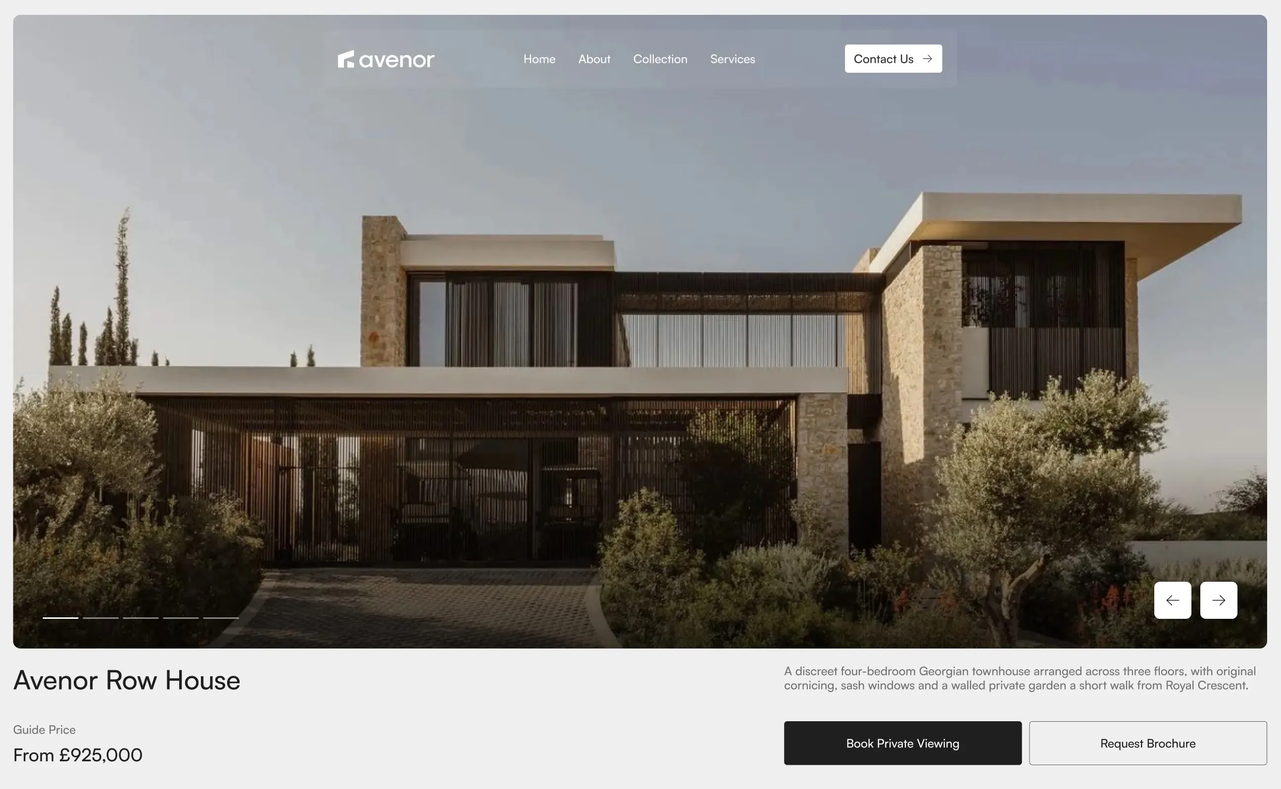 Avenor Property Hero with Carousel — Hero section from Dribbble