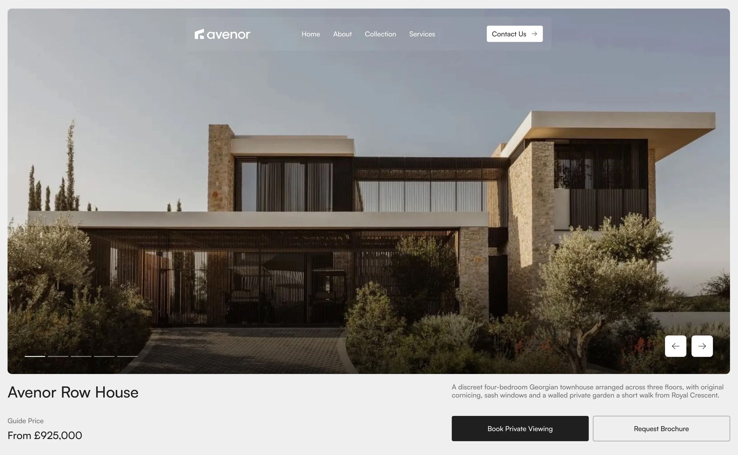 Avenor Property Hero with Carousel — Hero section from Dribbble