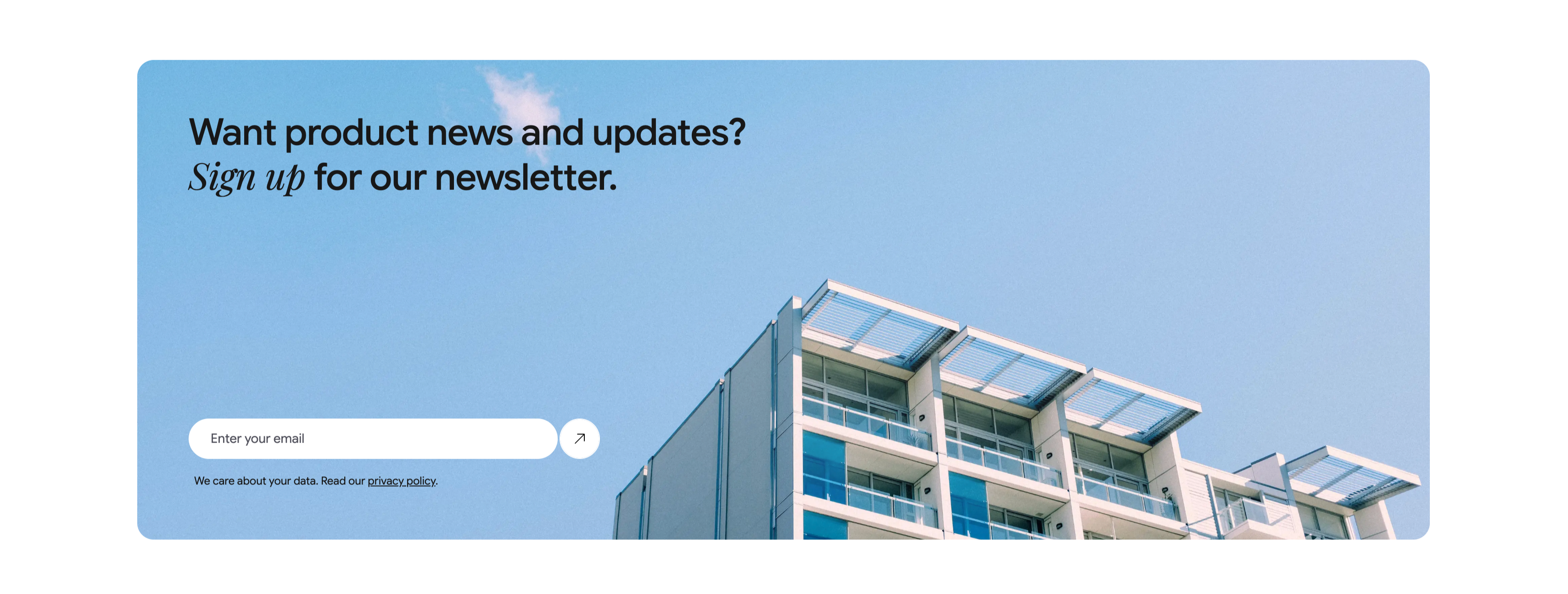 Newsletter Signup Banner With Email Field — CTA section from Ceepii-nextjs-template