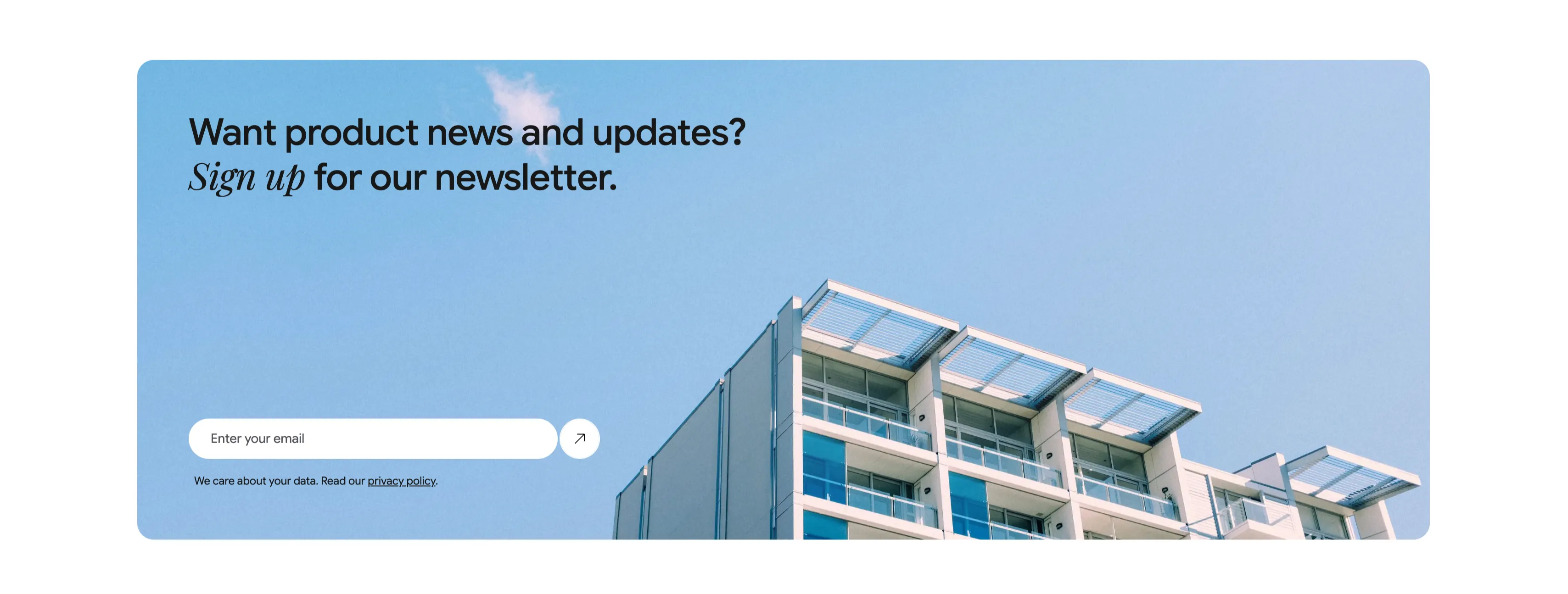 Newsletter Signup Banner With Email Field — CTA section from Ceepii-nextjs-template