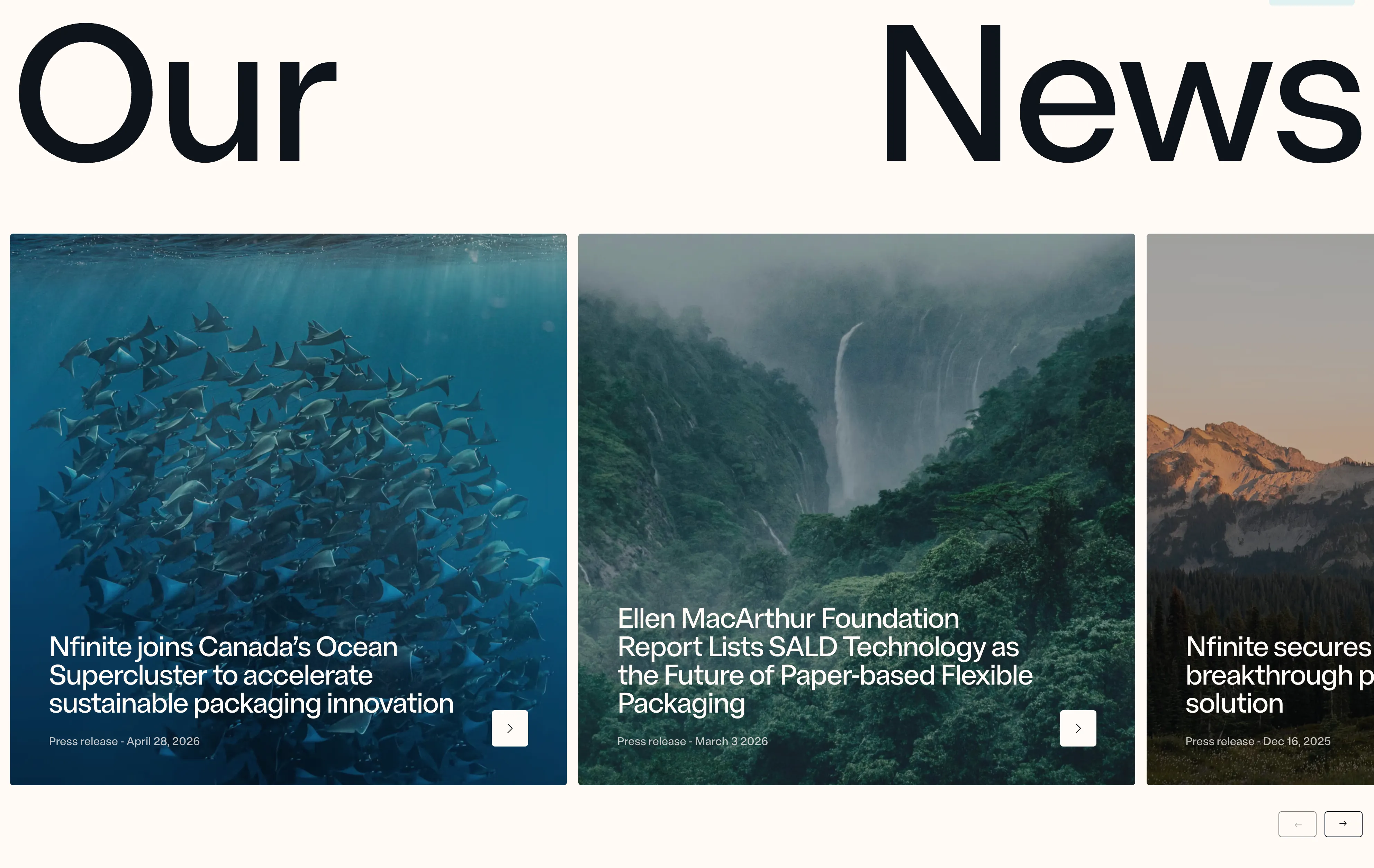 Nfinite News Article Slider — Carousel section from Nfinitepaper