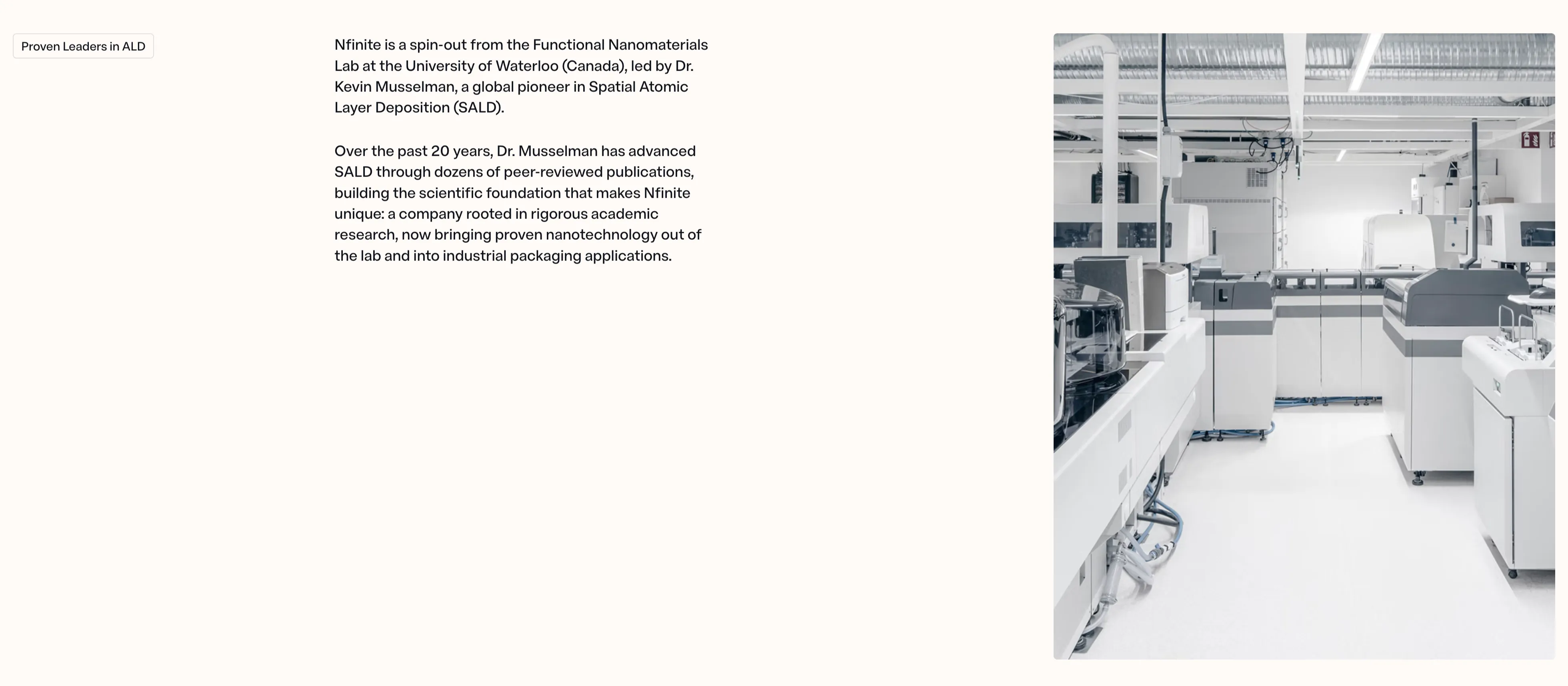 NFINITE Proven Leaders Split Content — Content section from Nfinitepaper