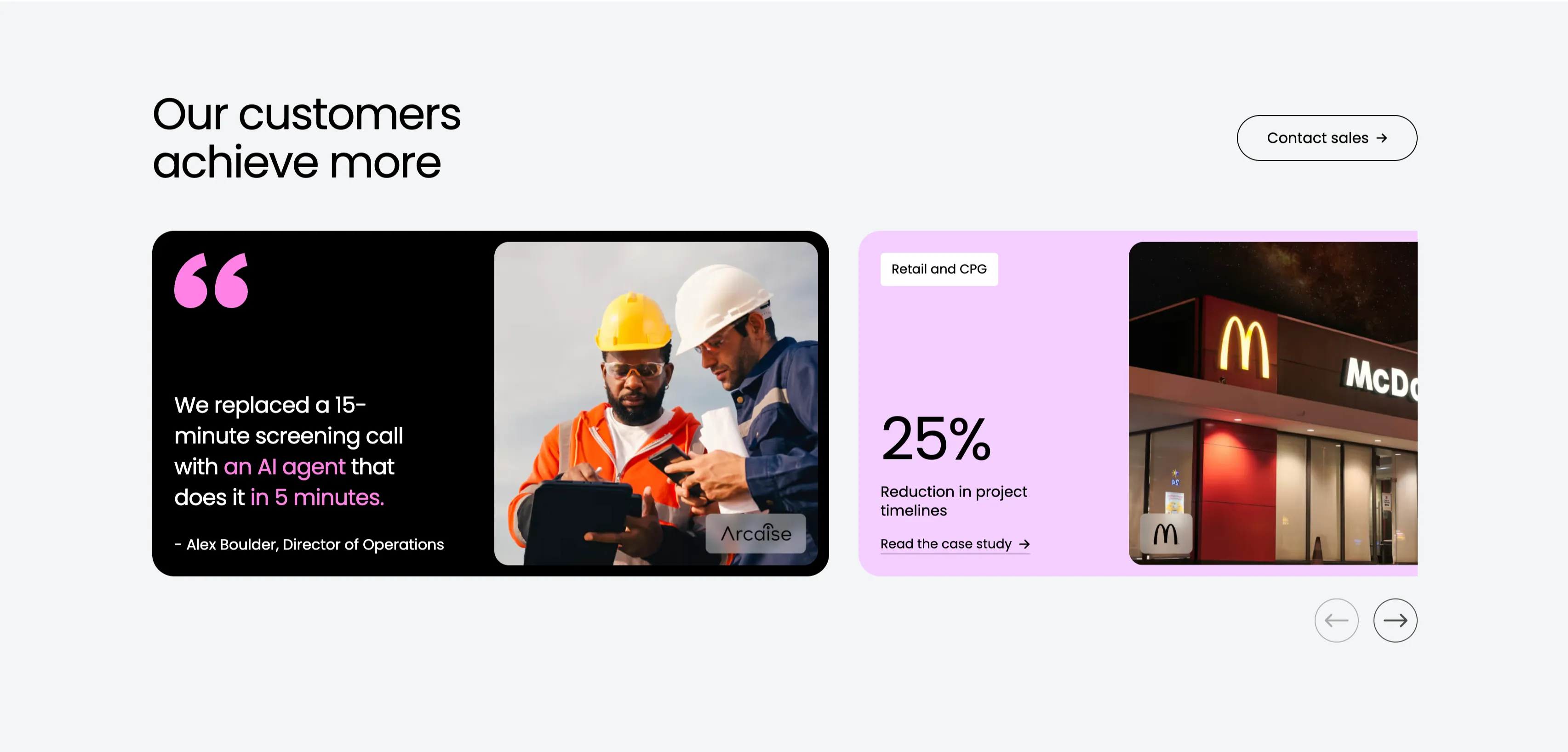 Our Customers Achieve More Testimonial Carousel — Testimonial section from Monday