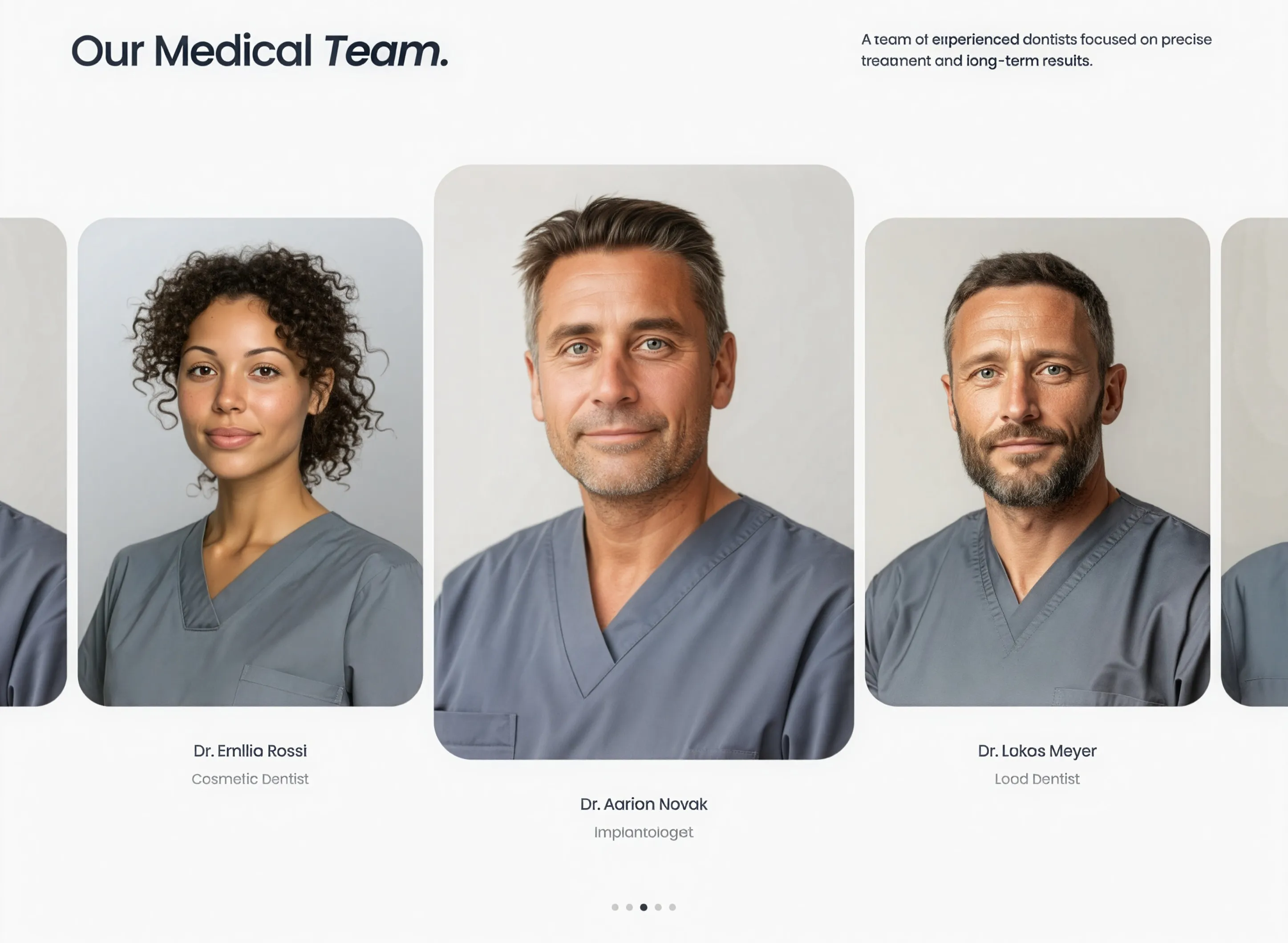 Our Medical Team Portrait Carousel — Carousel section from Behance