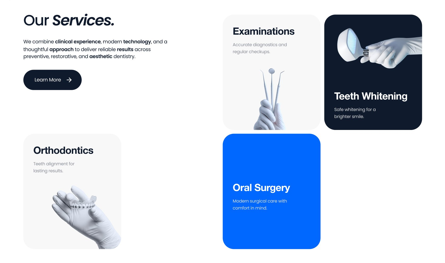 Our Services Mixed Card Grid — Features section from Behance