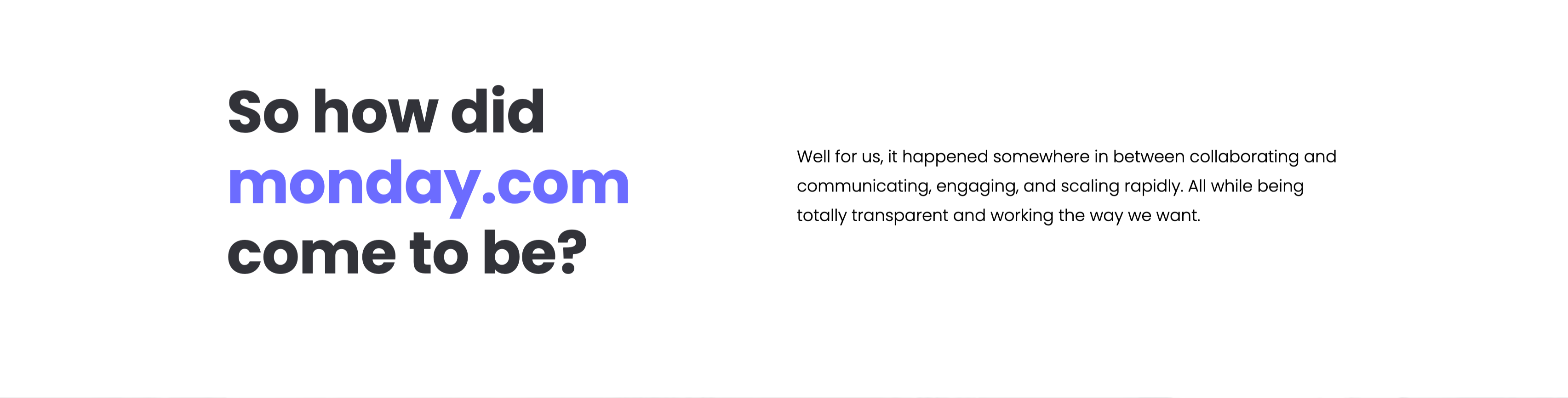 So How Did Monday.com Come To Be Intro — Content section from Monday