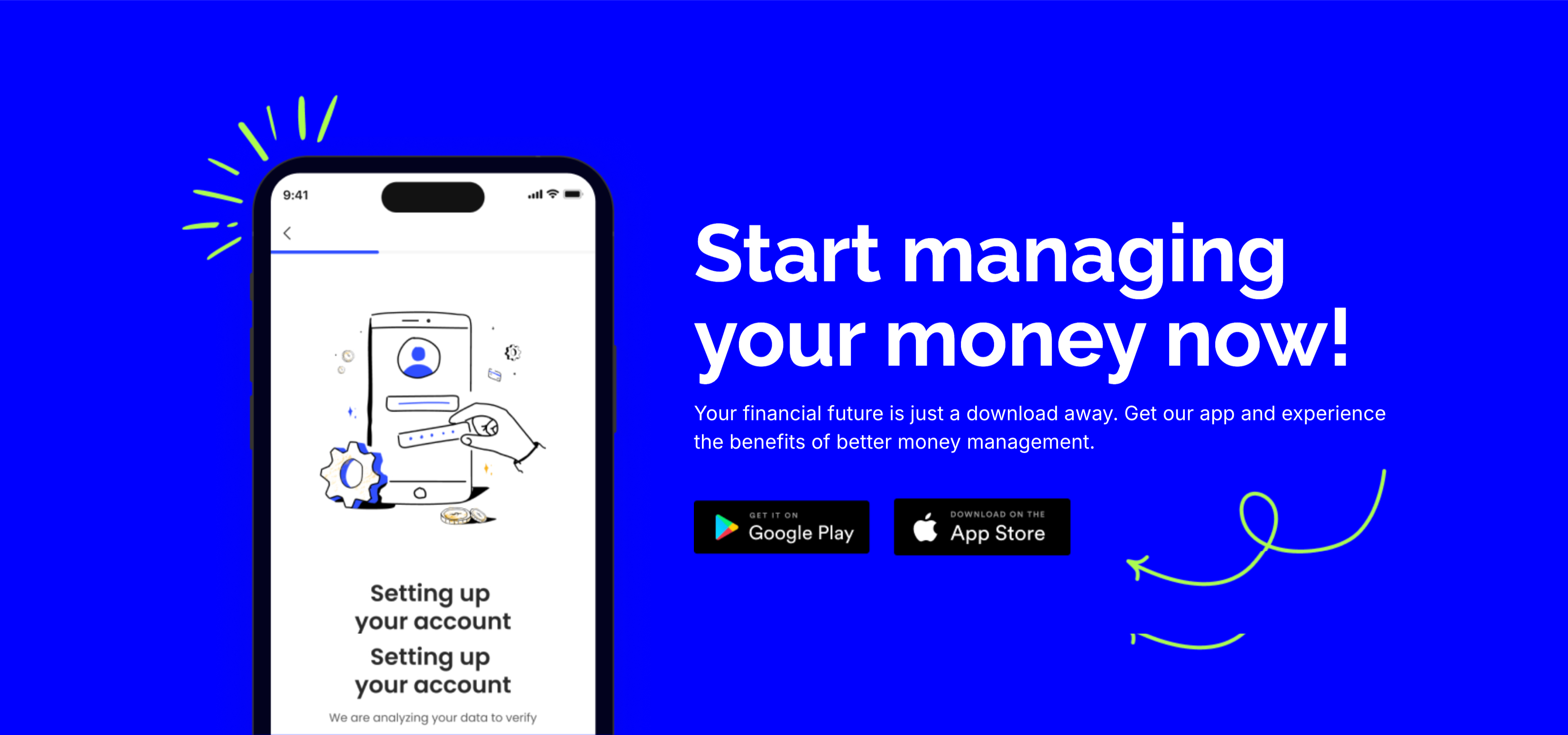 Start Managing Your Money App CTA — CTA section from Zubuz